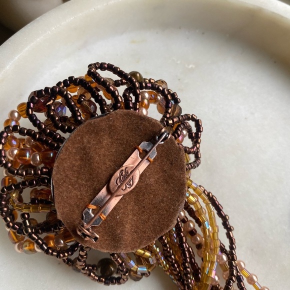 Beautiful Kirks Folly multicolor beaded broach pin - Picture 4 of 7